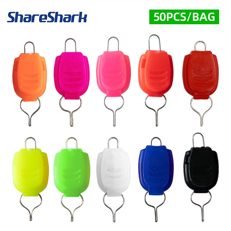 Spincast Reel - ShareShark 50 Stück/Beutel Angelschnurhalter Schnallenstopper Clip